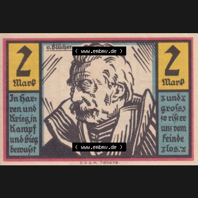 Notgeldscheine Stolp, Sparkasse in Pommern Notgeld Stolp, 2 Mark von Blücher (1) Sammlung