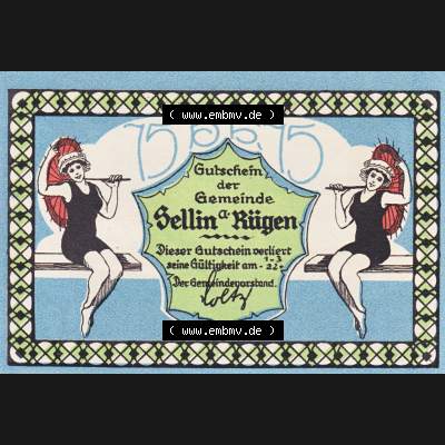 Notgeldscheine Sellin, Gemeinde in Pommern Rügen Notgeld 1922, 75 Pfennig Ob Winter schneit (1) Sammlung