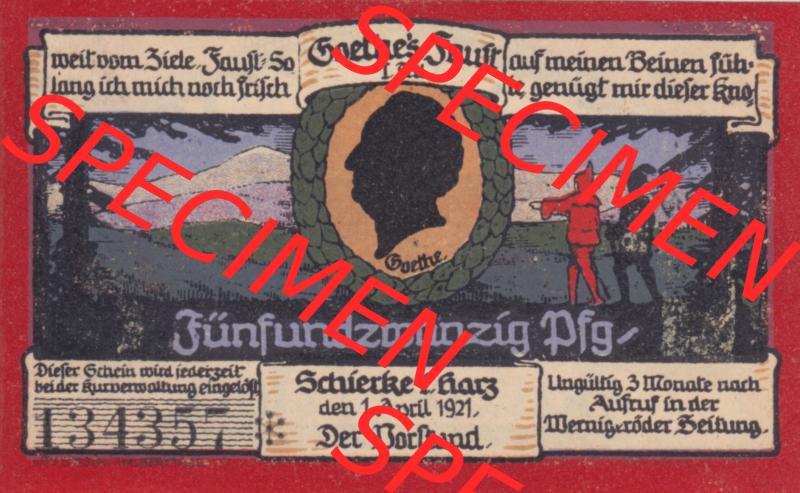 Notgeldscheine Schierke i. Harz, Gemeinde in Provinz Sachsen Notgeld 1921, 25 Pfennig Dorfstrasse (1) Sammlung
