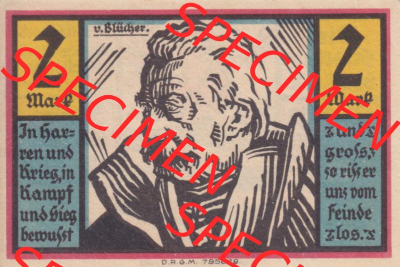 Notgeldscheine Stolp, Sparkasse in Pommern Notgeld Stolp, 2 Mark von Blücher (1) Sammlung