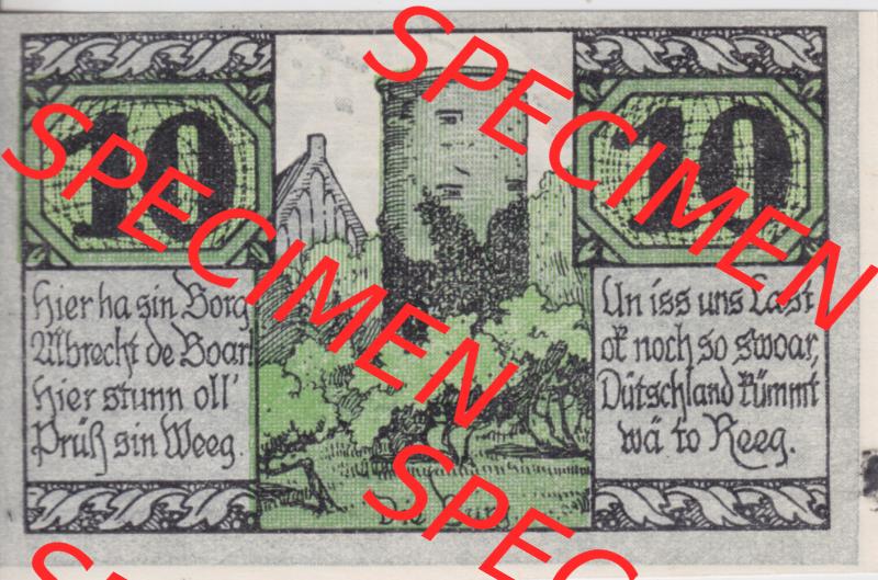 Notgeldscheine Salzwedel, Stadt in Provinz Sachsen Notgeld 1921, 10 Pfennig Die Burg (1) Sammlung