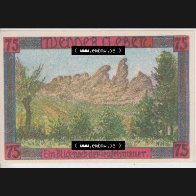 Notgeldscheine Weddersleben, Gemeinde in Provinz Sachsen Notgeld 1921, 75 Pfennig (1) Sammlung