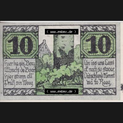 Notgeldscheine Salzwedel, Stadt in Provinz Sachsen Notgeld 1921, 10 Pfennig Die Burg (1) Sammlung
