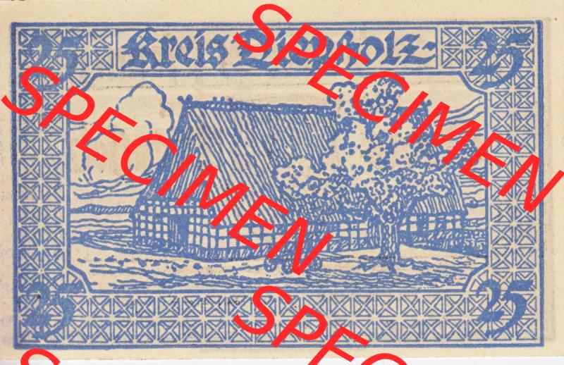 Notgeld Diepholz, Kreis im Land Hannover 1920, 25 Pfennig (2). Deutsches Notgeld Kreis Diepholz im Land Hannover im online Katalog zum katalogisieren, kategorisieren... Sammlung
