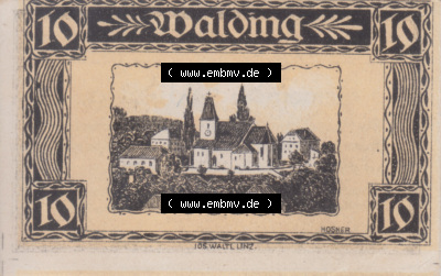 Notgeldscheine Oberösterreich Walding 1920, 10 Heller (1). Notgeld Oberösterreich Gemeinde Walding, Notgeldscheine aus Oberösterreich... Sammlung