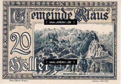 Notgeldscheine Vorarlberg Klaus 1920, II 20 Heller (1) Sammlung