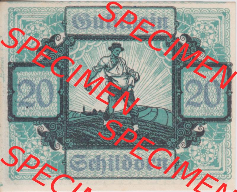 Notgeldscheine Oberösterreich Schildorn 1920, 20 Heller (1). Notgeld Oberösterreich Schildorn, Notgeldscheine aus Oberösterreich im online Katalog für private... Sammlung