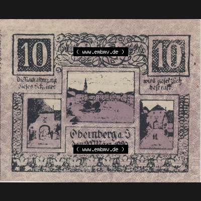 Notgeldscheine Oberösterreich Obernberg am Inn 1920, 10 Heller (1). Notgeld Oberösterreich Obernberg, Notgeldscheine aus Oberösterreich im online Katalog für... Sammlung