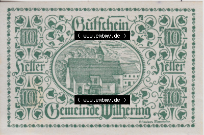 Notgeldscheine Oberösterreich Wilhering 1920, 10 Heller (1). Notgeld Oberösterreich Wilhering, Gemeinde, Notgeldscheine aus... Sammlung