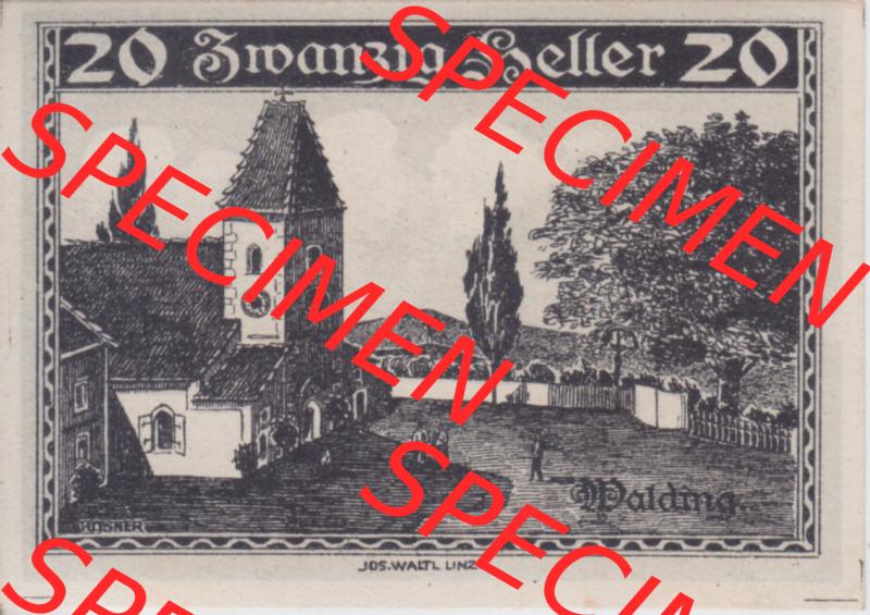 Notgeldscheine Oberösterreich Walding 1920, 20 Heller (1). Notgeld Oberösterreich Gemeinde Walding, Notgeldscheine aus Oberösterreich im online Katalog für... Sammlung