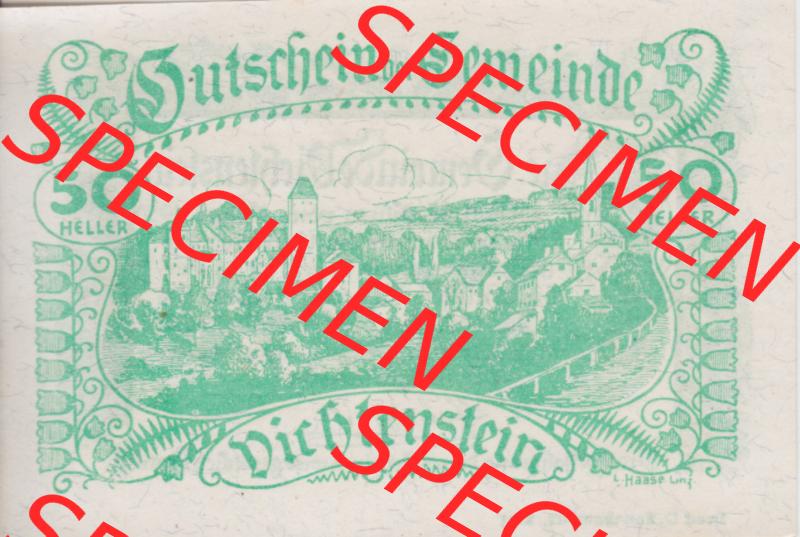 Notgeldscheine Oberösterreich Vichtenstein 1920, 50 Heller Grün (1). Notgeld Oberösterreich Vichtenstein, Notgeldscheine aus Oberösterreich im online Katalog... Sammlung