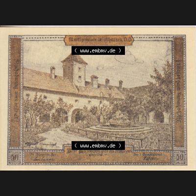 Notgeldscheine Oberösterreich Waldhausen im Strudengau 1921, 50 Heller (1). Notgeld als Gutschein der Oberösterreich Marktgemeinde Waldhausen, Notgeldscheine aus... Sammlung