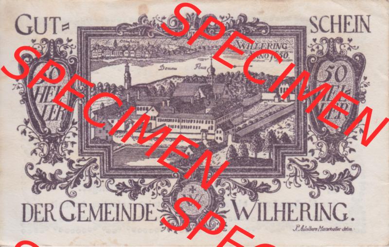 Notgeldscheine Oberösterreich Wilhering 1920, 50 Heller (1). Notgeld Oberösterreich Wilhering, Gemeinde, Notgeldscheine aus Oberösterreich im online Katalog... Sammlung