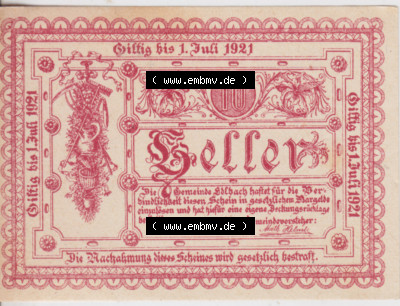 Notgeldscheine Oberösterreich Edlbach 1921, 10 Heller (1) Sammlung