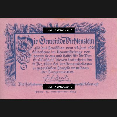 Notgeldscheine Oberösterreich Vichtenstein 1920, 20 Heller (1). Notgeld Oberösterreich Vichtenstein, Notgeldscheine aus Oberösterreich im online Katalog für... Sammlung