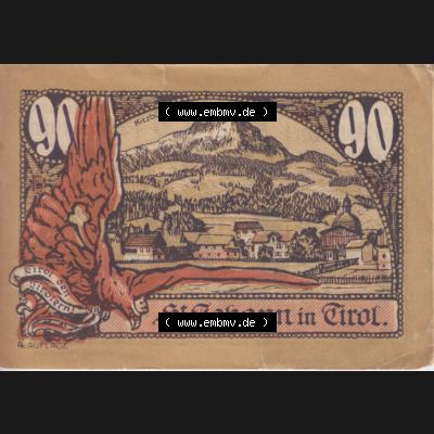 Notgeldscheine Tirol Sankt Johann in Tirol 1921, Auflage 4. 90 Heller (1) Sammlung