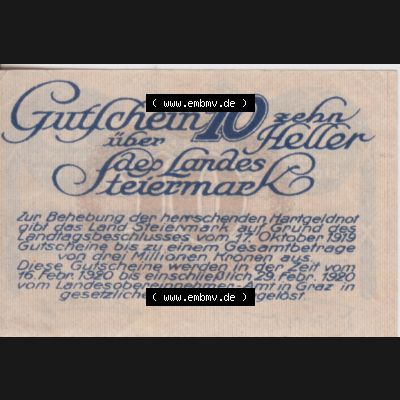 Notgeldscheine Steiermark (0008). Notgeld Steiermark-Land / übergreifendes Bundesland Steiermark, Notgeldscheine aus Steiermark im online Katalog für private Sammler,... Sammlung
