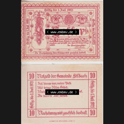 Notgeldscheine Oberösterreich Edlbach 1921, 10 Heller (3) Sammlung
