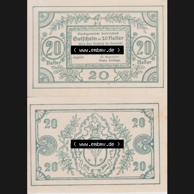 Notgeldscheine Oberösterreich Sarleinsbach 1920, 20 Heller (3). Notgeld Oberösterreich Sarleinsbach, Notgeldscheine aus Oberösterreich im online Katalog für... Sammlung
