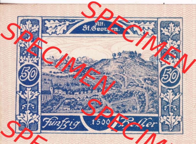 Notgeldscheine Oberösterreich St. Georgen 1920, 50 Heller III. (2). Notgeld Oberösterreich St. Georgen, Notgeldscheine aus Oberösterreich... Sammlung