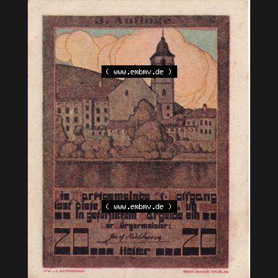Notgeldscheine Oberösterreich St. Wolfgang im Salzkammergut 1920, 20 Heller (1). Notgeld Oberösterreich St. Wolfgang im Salzkammergut, Notgeldscheine... Sammlung