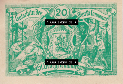 Notgeldscheine Oberösterreich St. Georgen 1920, 20 Heller II. (1). Notgeld Oberösterreich St. Georgen, Notgeldscheine aus Oberösterreich... Sammlung
