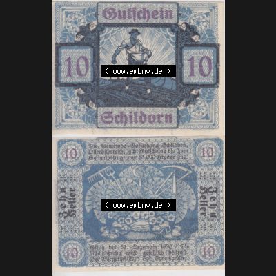 Notgeldscheine Oberösterreich Schildorn 1920, 10 Heller (3). Notgeld Oberösterreich Schildorn, Notgeldscheine aus Oberösterreich im online Katalog für private... Sammlung