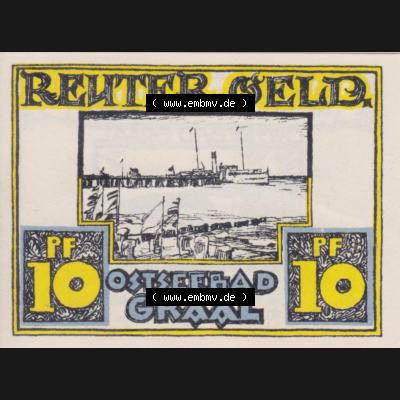 Deutsches Reich Reutergeld Graal 10 Pfennig, das Digitale Bild mit der Vorderseite vom hier gezeigten Reutergeld-Notgeld aus Graal steht im online Katalog zum katalogisieren und kategorisieren der... Sammlung