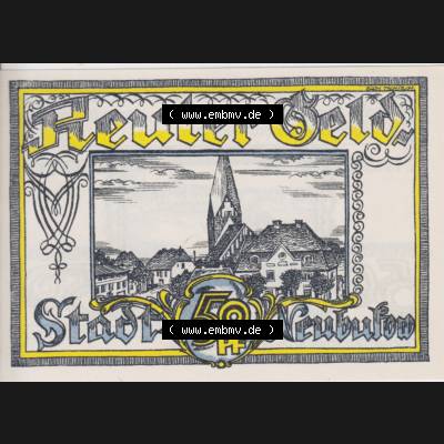 Deutsches Reich Reutergeld Neubukow 50 Pfennig, das Digitale Bild mit der Vorderseite vom hier gezeigten Reutergeld-Notgeld aus Stadt Neubukow steht im online Katalog zum katalogisieren und kategorisieren... Sammlung