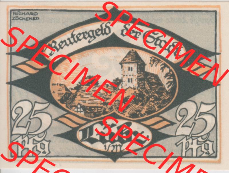 Deutsches Reich Reutergeld Lübz 25 Pfennig, das Digitale Bild mit der Vorderseite vom hier gezeigten Reutergeld-Notgeld aus Stadt Lübz steht im online Katalog zum katalogisieren und kategorisieren... Sammlung
