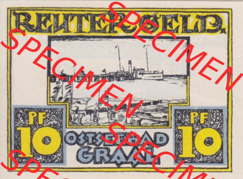 Deutsches Reich Reutergeld Graal 10 Pfennig, das Digitale Bild mit der Vorderseite vom hier gezeigten Reutergeld-Notgeld aus Graal steht im online Katalog zum katalogisieren und kategorisieren der... Sammlung