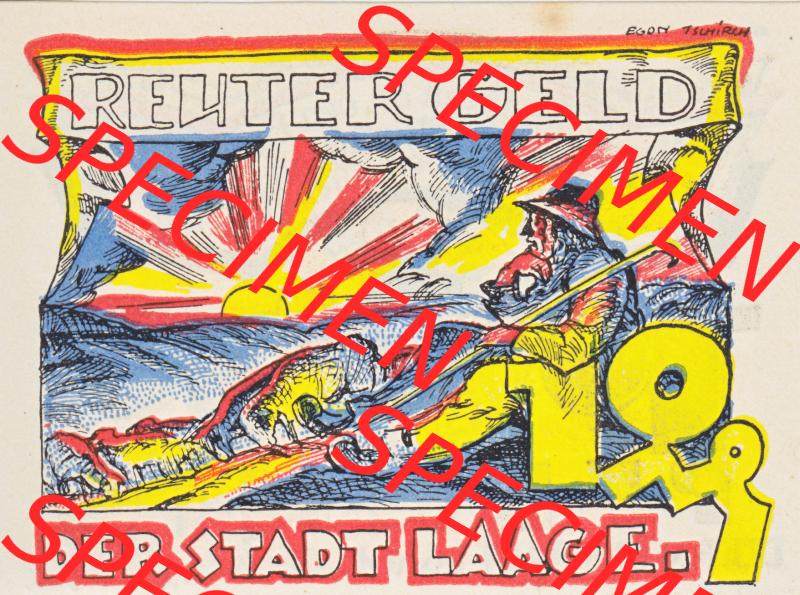 Deutsches Reich Reutergeld Laage 10 Pfennig, das Digitale Bild mit der Vorderseite vom hier gezeigten Reutergeld-Notgeld aus Stadt Laage steht im online Katalog zum katalogisieren und kategorisieren... Sammlung