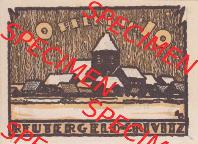 Deutsches Reich Reutergeld Crivitz 10 Pfennig, das Digitale Bild mit der Vorderseite vom hier gezeigten Reutergeld-Notgeld steht im online Katalog zum katalogisieren und kategorisieren der eigenen... Sammlung