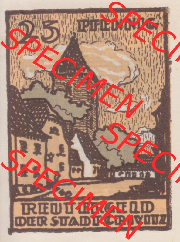 Deutsches Reich Reutergeld Crivitz 25 Pfennig, das Digitale Bild mit der Vorderseite vom hier gezeigten Reutergeld-Notgeld steht im online Katalog zum katalogisieren und kategorisieren der eigenen... Sammlung