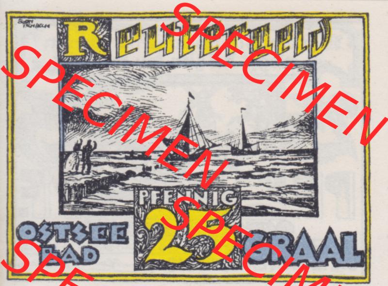 Deutsches Reich Reutergeld Graal 25 Pfennig, das Digitale Bild mit der Vorderseite vom hier gezeigten Reutergeld-Notgeld aus Graal steht im online Katalog zum katalogisieren und kategorisieren der... Sammlung
