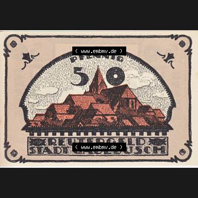 Deutsches Reich Reutergeld Gadebusch 50 Pfennig, das Digitale Bild mit der Vorderseite vom hier gezeigten Reutergeld-Notgeld aus Gadebusch steht im online Katalog zum katalogisieren und kategorisieren... Sammlung