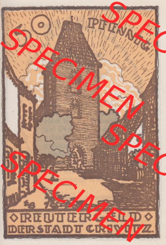 Deutsches Reich Reutergeld Crivitz 50 Pfennig, das Digitale Bild mit der Vorderseite vom hier gezeigten Reutergeld-Notgeld steht im online Katalog zum katalogisieren und kategorisieren der eigenen... Sammlung