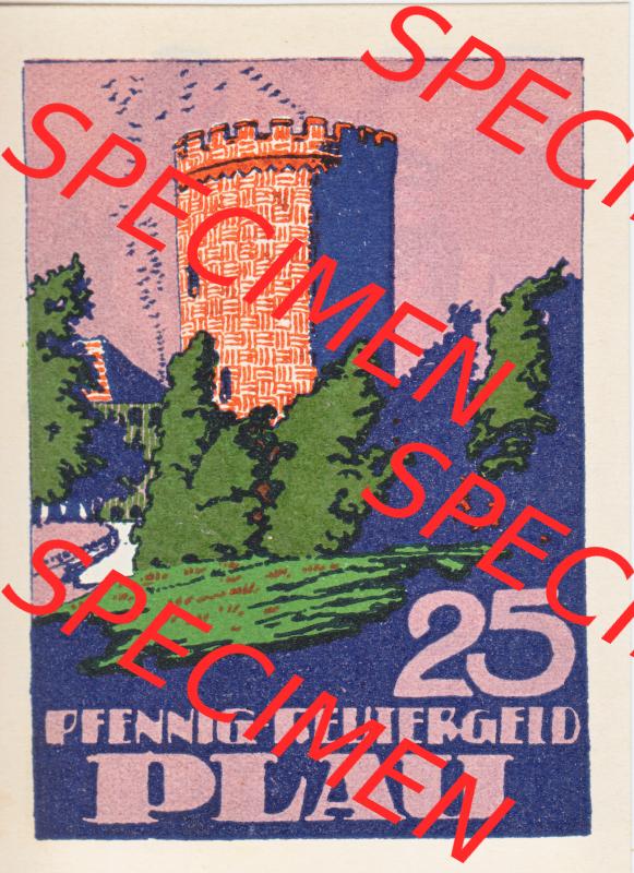 Deutsches Reich Reutergeld Plau 25 Pfennig, das Digitale Bild mit der Vorderseite vom hier gezeigten Reutergeld-Notgeld aus Plau steht im online Katalog zum katalogisieren und kategorisieren der... Sammlung