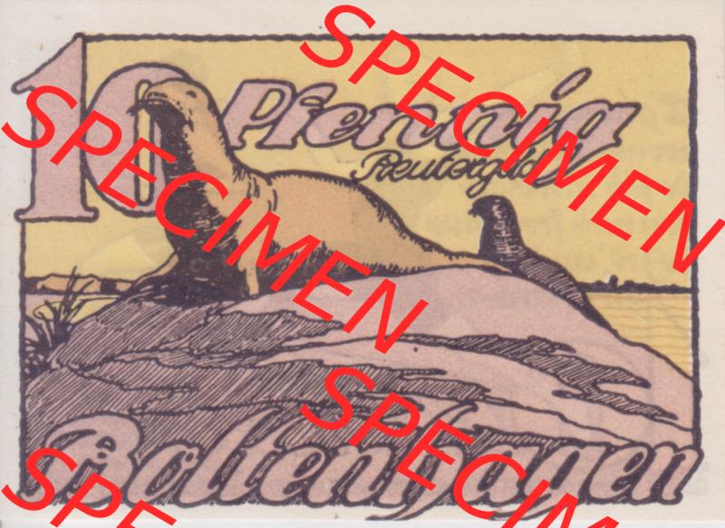 Deutsches Reich Reutergeld Boltenhagen 10 Pfennig, das Digitale Bild mit der Vorderseite vom hier gezeigten Reutergeld-Notgeld steht im online Katalog zum katalogisieren und kategorisieren der eigenen... Sammlung