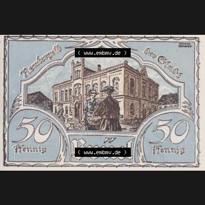 Deutsches Reich Reutergeld Brüel 50 Pfennig, das Digitale Bild mit der Vorderseite vom hier gezeigten Reutergeld-Notgeld steht im online Katalog zum katalogisieren und kategorisieren der eigenen... Sammlung