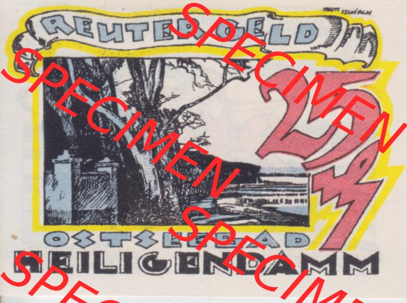 Deutsches Reich Reutergeld Heiligendamm 25 Pfennig, das Digitale Bild mit der Vorderseite vom hier gezeigten Reutergeld-Notgeld aus Heiligendamm steht im online Katalog zum katalogisieren und kategorisieren... Sammlung