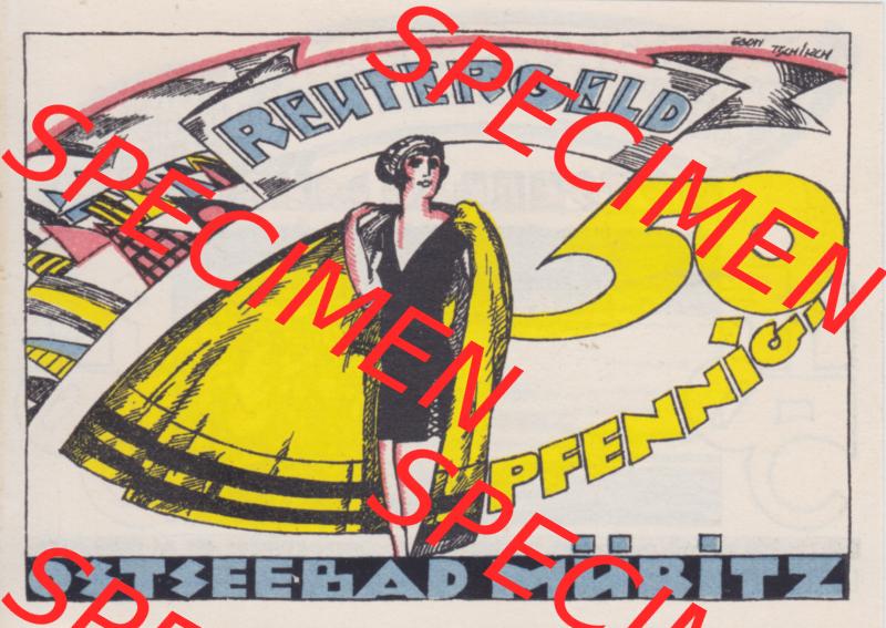 Deutsches Reich Reutergeld Müritz 50 Pfennig, das Digitale Bild mit der Vorderseite vom hier gezeigten Reutergeld-Notgeld aus Ostseebad Müritz steht im online Katalog zum katalogisieren... Sammlung