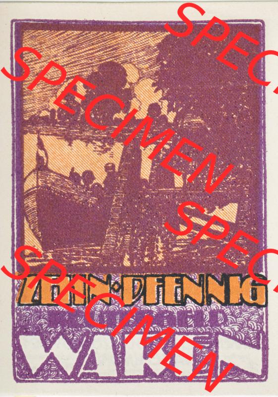 Deutsches Reich Reutergeld Waren 10 Pfennig, das Digitale Bild mit der Vorderseite vom hier gezeigten Reutergeld-Notgeld aus Waren steht im online Katalog zum katalogisieren und kategorisieren der... Sammlung