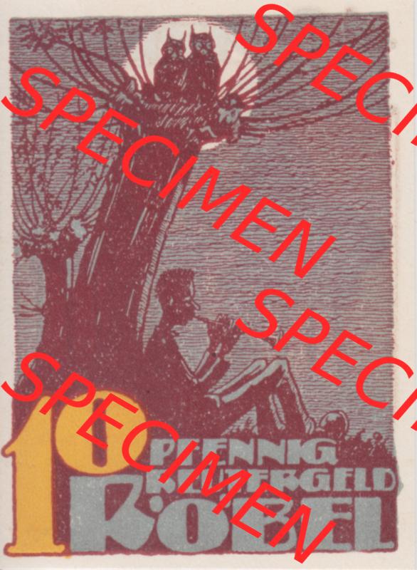 Deutsches Reich Reutergeld Röbel 10 Pfennig, das Digitale Bild mit der Vorderseite vom hier gezeigten Reutergeld-Notgeld aus Röbel steht im online Katalog zum katalogisieren und kategorisieren... Sammlung