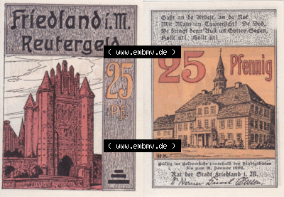 Reutergeld-Notgeldschein aus Friedland Sammlung