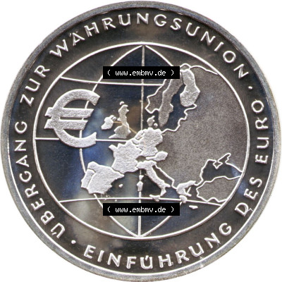 Münzen Euromünzen 2002, Deutschland 10 Euro Sondermünze 2002, 10 Euro Währungsunion Silbermünze (1) Sammlung