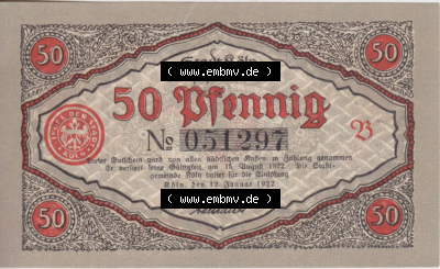 Notgeldscheine aus Köln mit Soldaten-Serie 1922 B II, 50 Pfennig (2) Sammlung