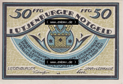 Notgeldscheine aus Lütjenburg 1921, 50 Pfennig, 1. Die Dänen kommen (1) Sammlung