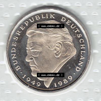 Münzen Deutschland Münzsätze Deutsche Mark Stempelglanz 1998, 2 DM-Deutsche Mark Franz Josef Strauß (1) Sammlung