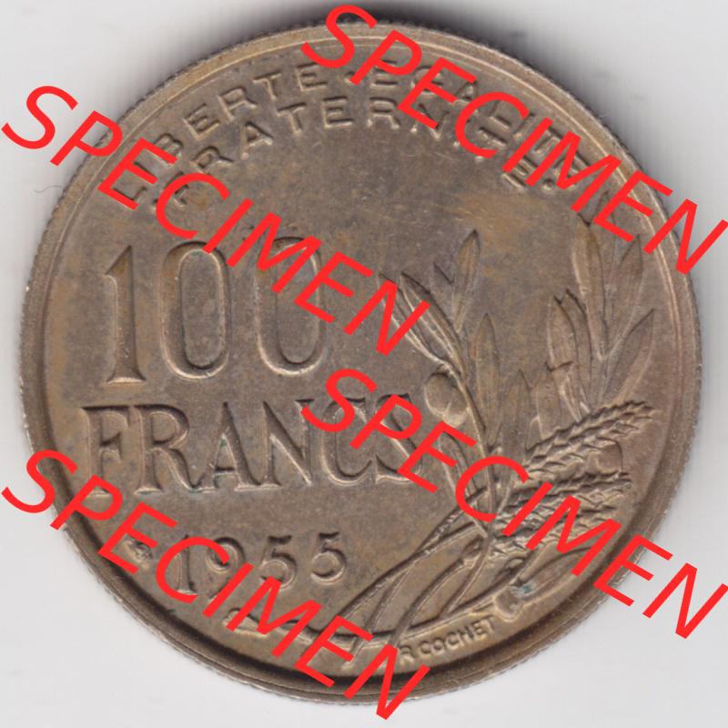 Münzen Frankreich Eurovorläufer, Umlaufmünze vor Euroeinführung 1954-1958, 100 Francs, Franken Typ II 1955. Vorderseite einer Münze aus Europa als Digitales... Sammlung
